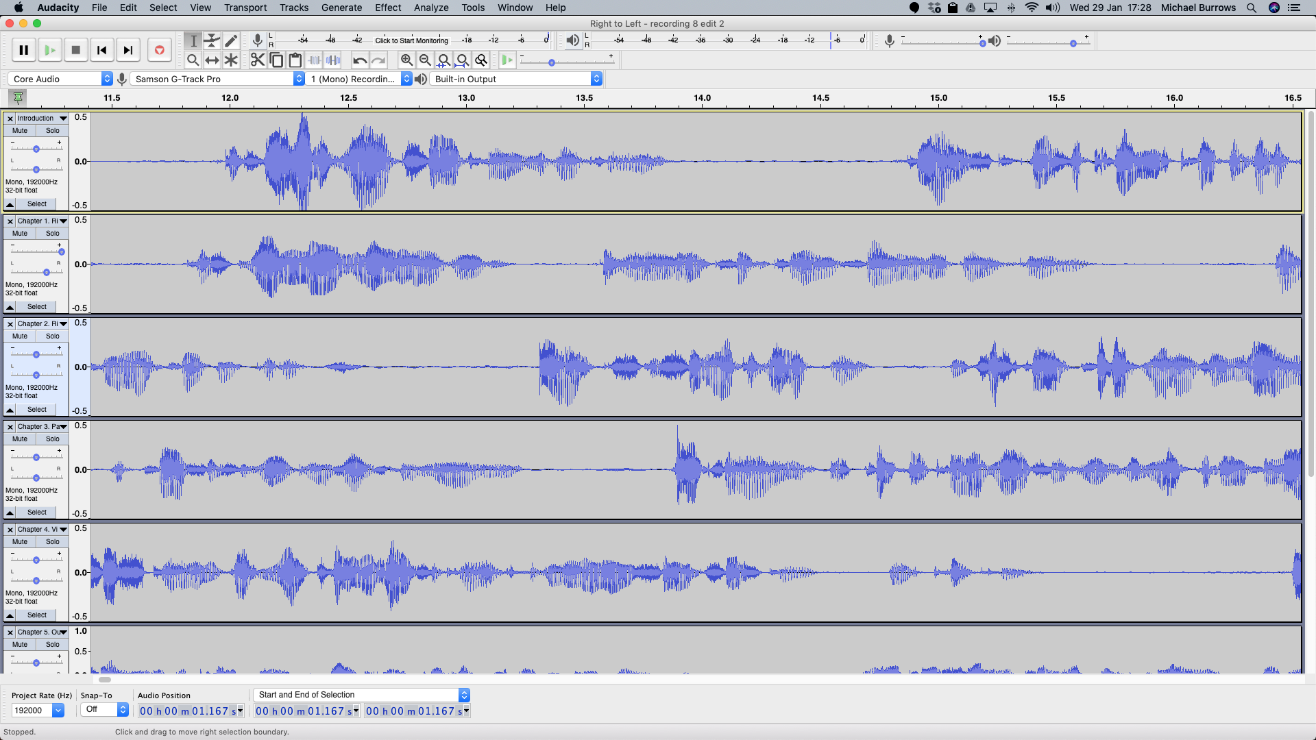 Right to Left, the audiobook